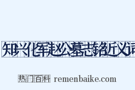 知兴化军赵公墓志铭近义词是什么意思的图片